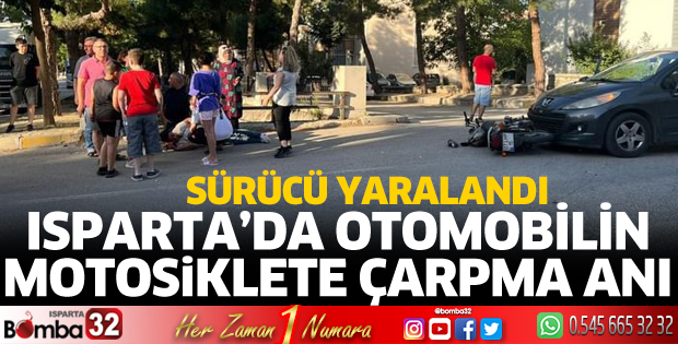 Otomobille motosiklet çarpıştı