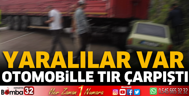 Otomobille TIR çarpıştı 
