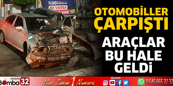 Otomobiller çarpıştı 