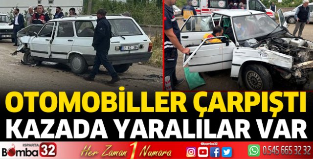 Otomobiller çarpıştı 