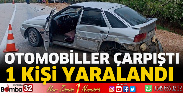 Otomobiller çarpıştı 1 kişi yaralandı