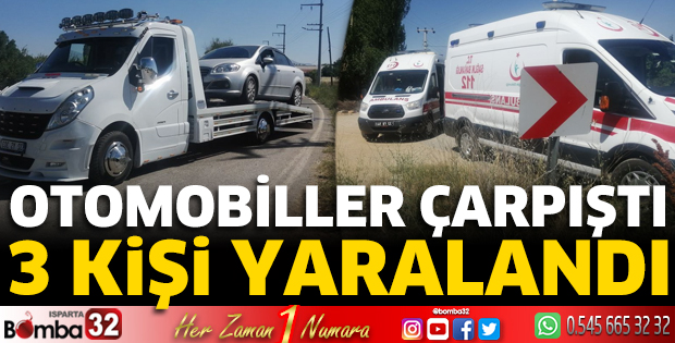 Otomobiller çarpıştı 3 kişi yaralandı 