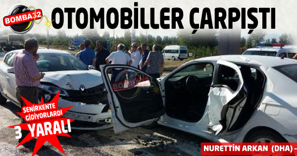 Otomobiller çarpıştı: 3 yaralı