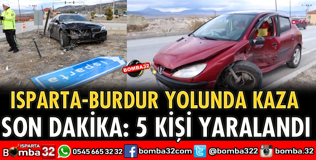 OTOMOBİLLER ÇARPIŞTI 5 YARALI