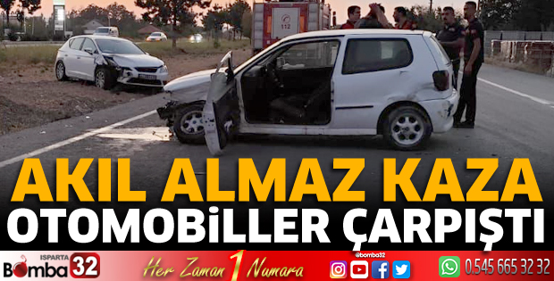 Otomobiller çarpıştı