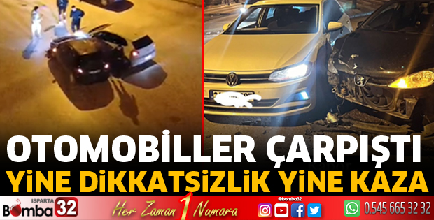 Otomobiller çarpıştı
