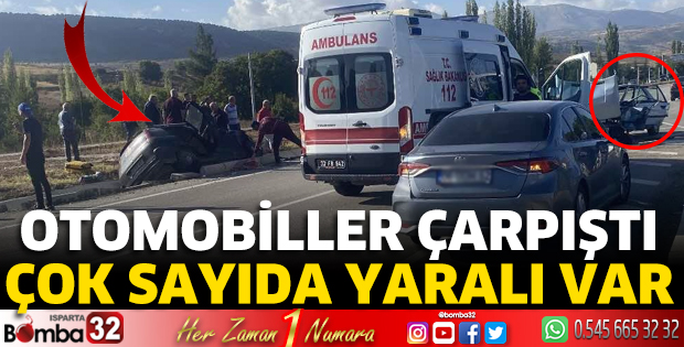 Otomobiller çarpıştı çok sayıda yaralı var