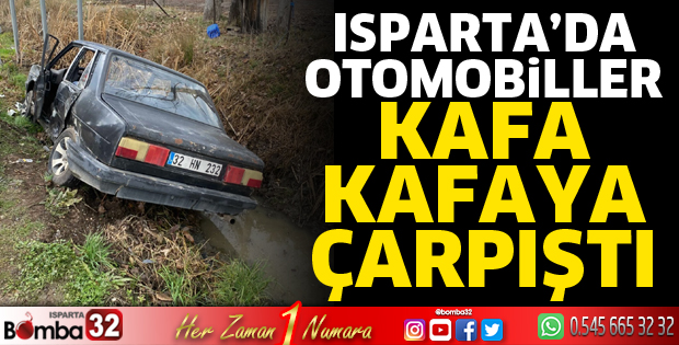 Otomobiller kafa kafaya çarpıştı