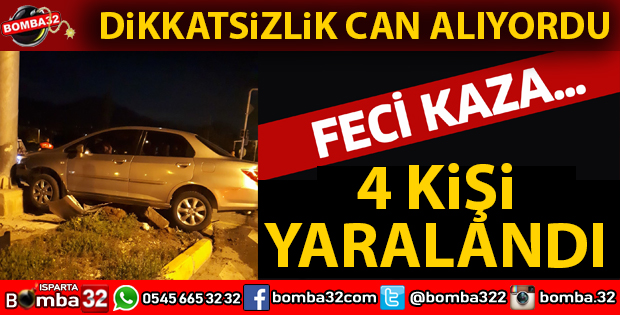 OTOMOBİLLER KAVŞAKTA ÇARPIŞTI 4 YARALI