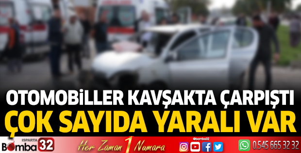 Otomobiller kavşakta çarpıştı çok sayıda yaralı var