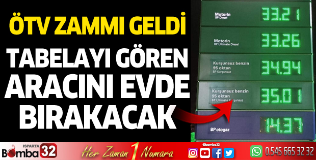 ÖTV zammı pompaya yansıdı