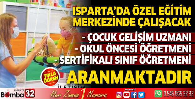 Özel Eğitim Rehabilitasyon Merkezinde personel aranıyor