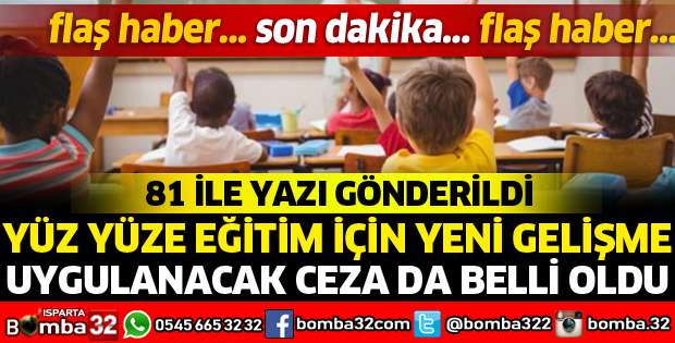 ÖZEL OKULLARDA YÜZ YÜZE EĞİTİM İÇİN YENİ GELİŞME
