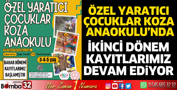 Özel Yaratıcı Çocuklar Koza Anaokulu'nda kayıtlar devam ediyor