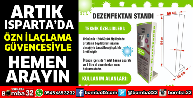 ÖZN İLAÇLAMADAN DEZENFEKTAN STANDI