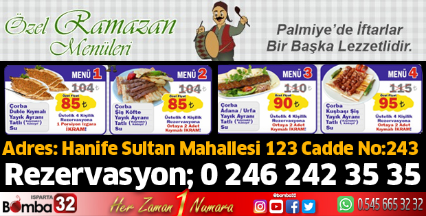 Palmiye'de özel iftar menüsü