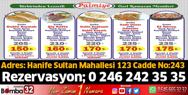 Palmiye'de özel iftar menüsü