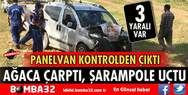 PANELVAN ÖNCE AĞACA ÇARPTI SONRA ŞARAMPOLE UÇTU