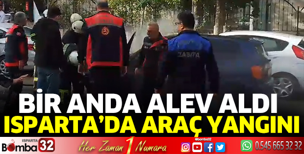 Park halindeki otomobil yandı