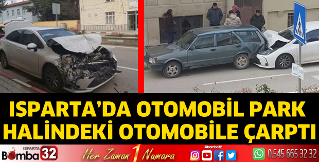 Park halindeki otomobile çarptı