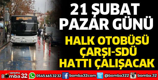 PAZAR GÜNÜ HALK OTOBÜSÜ SEFER YAPACAK