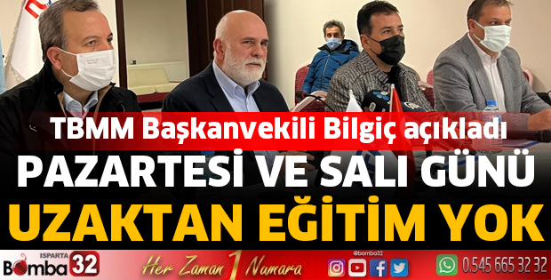 Pazartesi ve Salı günü uzaktan eğitim yok