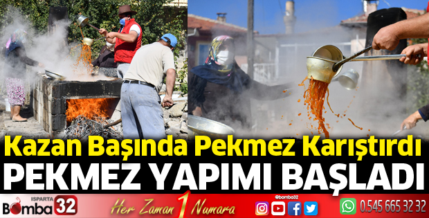 Pekmez yapıyorlar              
