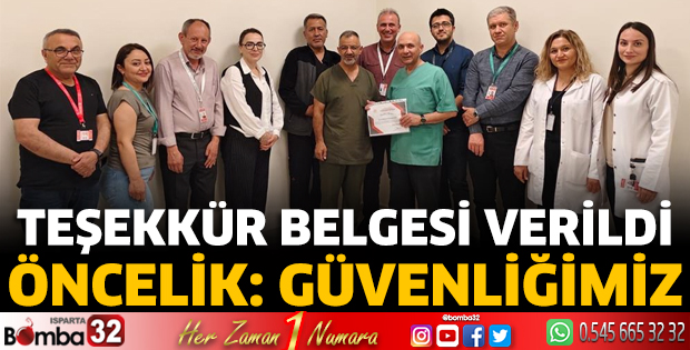 Personele Teşekkür Belgesi taktim edildi