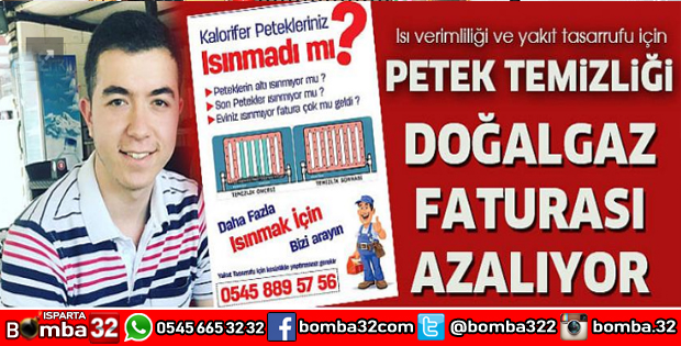 PETEK TEMİZLİĞİ İLE DOĞALGAZ FATURASI AZALIYOR 