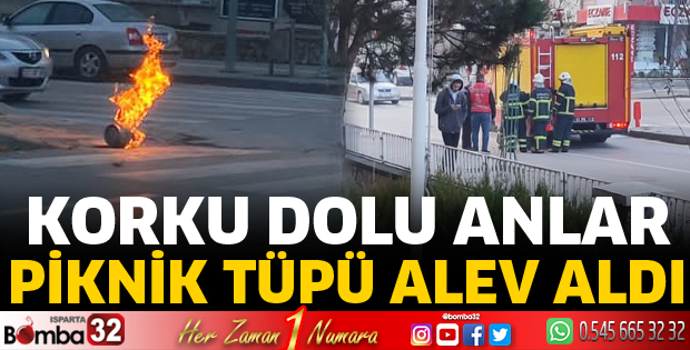 Piknik tüpü alev aldı
