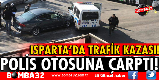 POLİS OTOSUNA ÇARPTI!