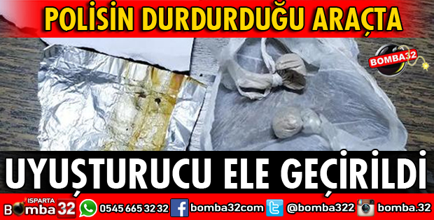 POLİSİN DURDURDUĞU ARAÇTA ELE GEÇİRİLDİ