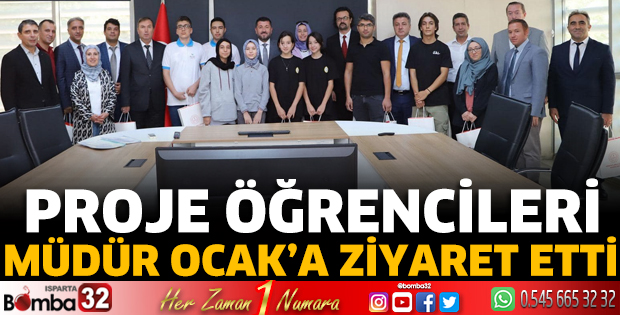 Proje öğrencileri Müdür Ocak'ı ziyaret etti