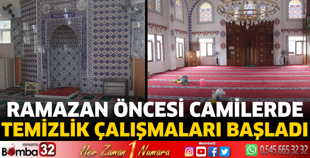 Ramazan öncesi camilerde temizlik çalışmaları başladı