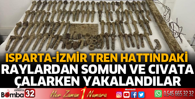 Raylardan somun ve cıvata çalarken yakalandılar