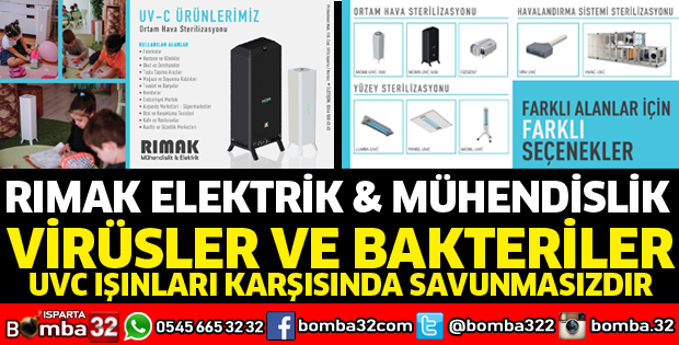 RIMAK ELEKTRİK VE MÜHENDİSLİKTEN ORTAM HAVA STRERİLİZASYONU
