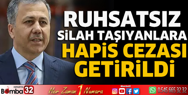 Ruhsatsız silah taşıyanlara hapis cezası getirildi