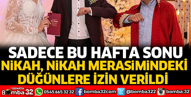 Sadece bu hafta sonuna özel nikah merasimleri yapılacak