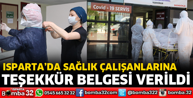 SAĞLIK ÇALIŞANLARINA TEŞEKKÜR BELGESİ VERİLDİ