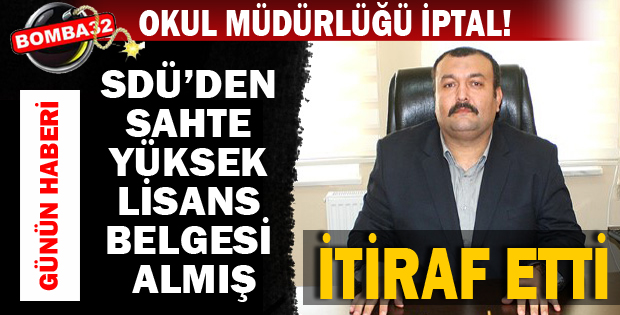 SAHTE BELGEYİ SDÜ'DEN ALMIŞ