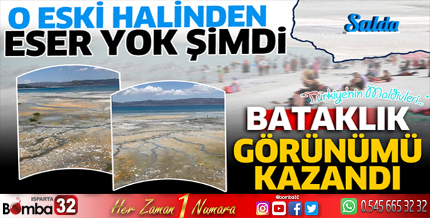 Salda Gölü bataklık görünümü kazandı