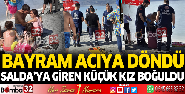 Salda Gölü'ne giren küçük kız boğuldu 