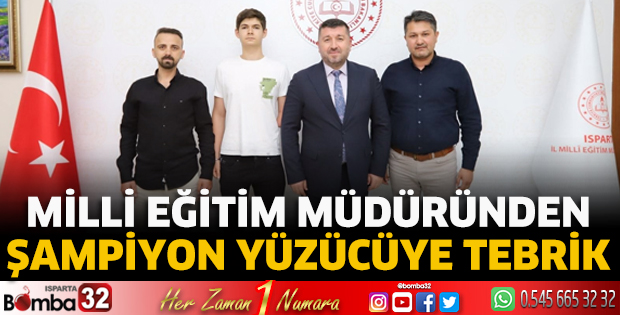 Şampiyon yüzücüye tebrik 