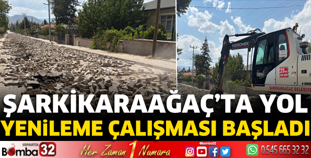 Şarkikaraağaç’ta yol yenileme çalışması başladı
