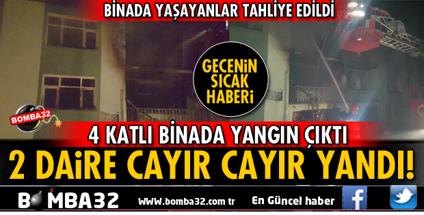 ŞARKİKARAAĞAÇ'TA 4 KATLI BİNADA YANGIN ÇIKTI