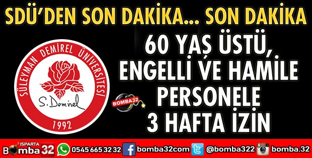 SDÜ’DEN KORONAVİRÜS İZNİ