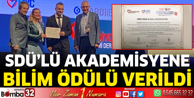 SDÜ'lü akademisyene bilim ödülü verildi