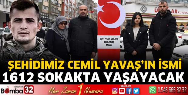 Şehidimiz Cemil Yavaş'ın ismi 1612 Sokakta yaşatılıyor