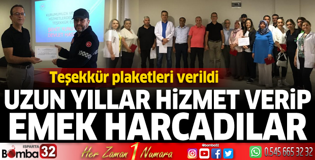 Yunus Emre Hastanesi personeline teşekkür plaketi verildi