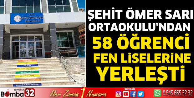 Şehit Ömer Sarı Ortaokulu’nun gurur tablosu 